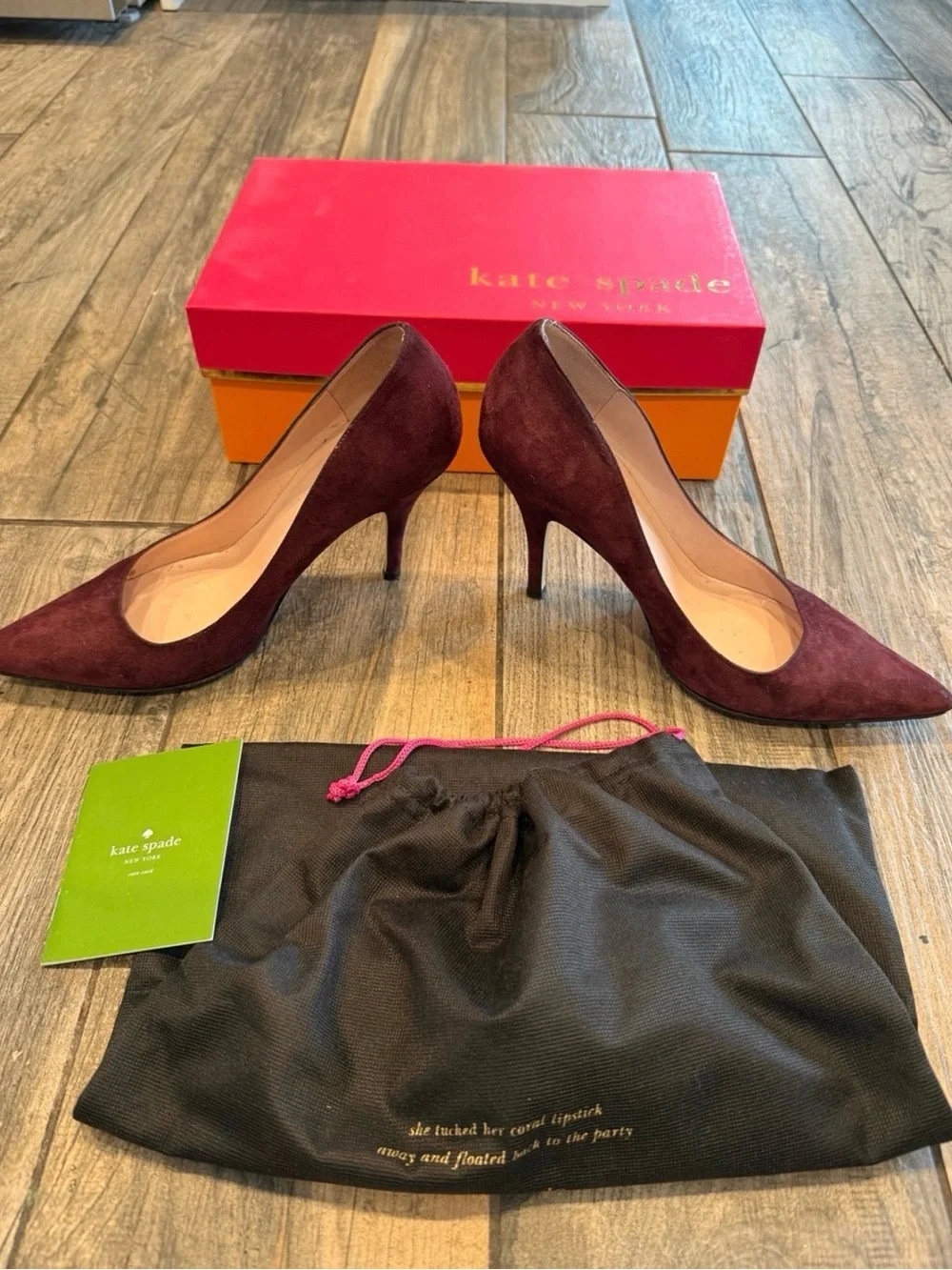 kate spade Burgundy Suede Pointed-Toe Stiletto Pumps